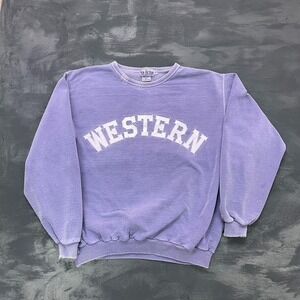 vintage WESTERN university sweatshirt mens xl purple 1990s non fiction
